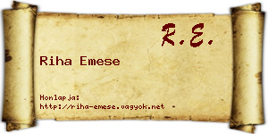 Riha Emese névjegykártya